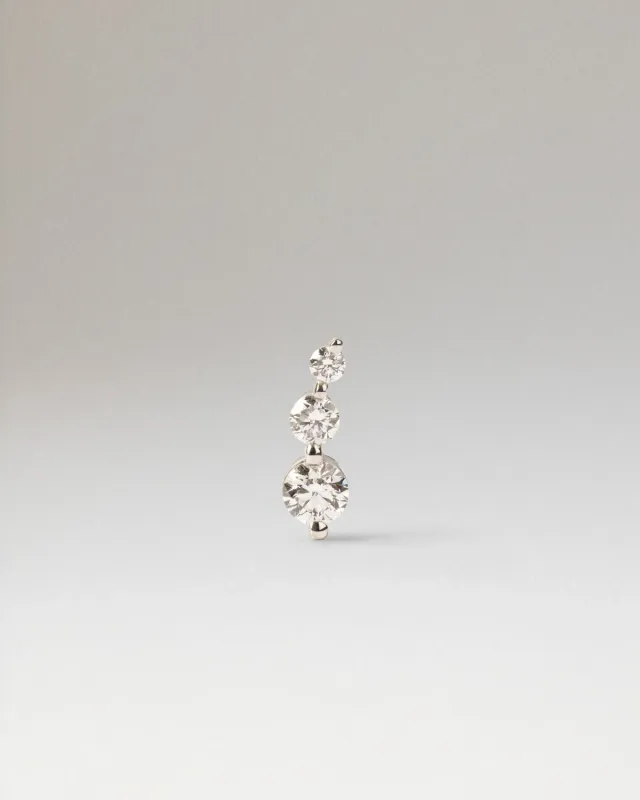 PDPAOLA Eve piercing oreille diamants or blanc