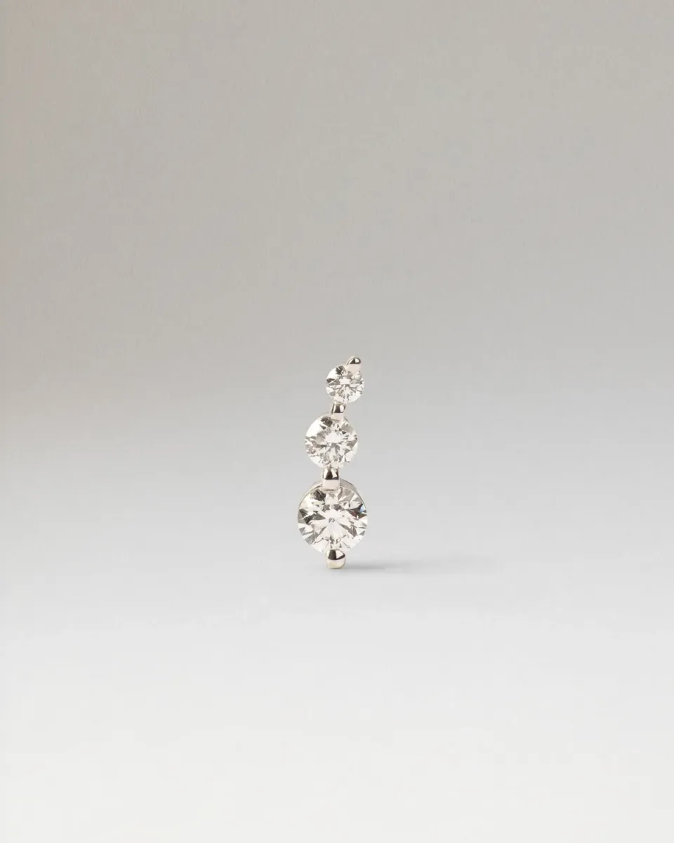 PDPAOLA Eve piercing oreille diamants or blanc