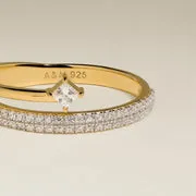 Astrid & Miyu Pavé Crystal Illusion bague dorée pavé