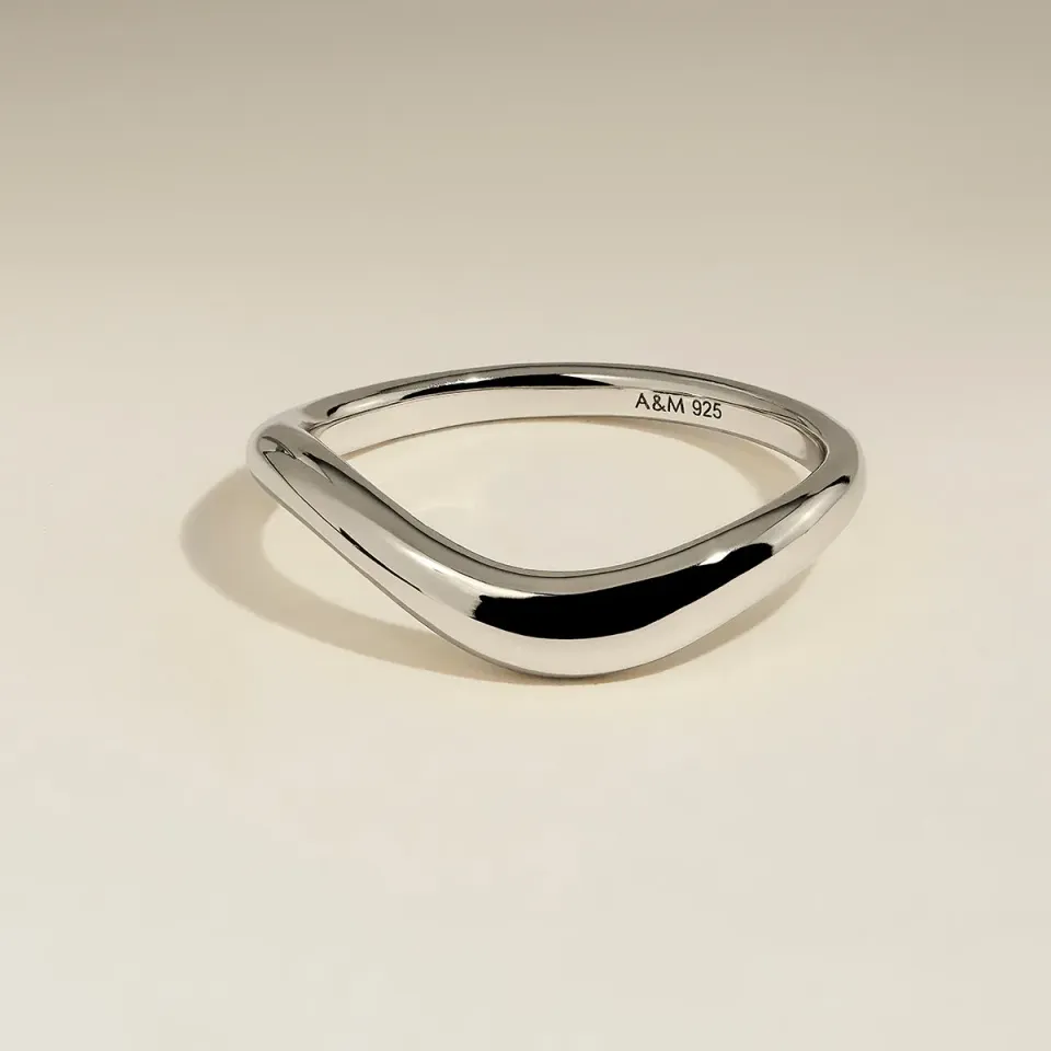 Astrid & Miyu Wave Ring bague argent effet vague