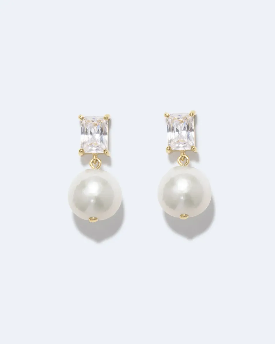 Completedworks Concurrence boucles perle plaqué or