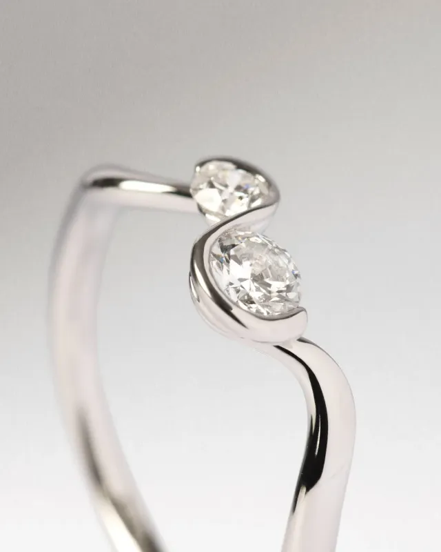 PDPAOLA Dafne bague or blanc diamants 0,325 ct