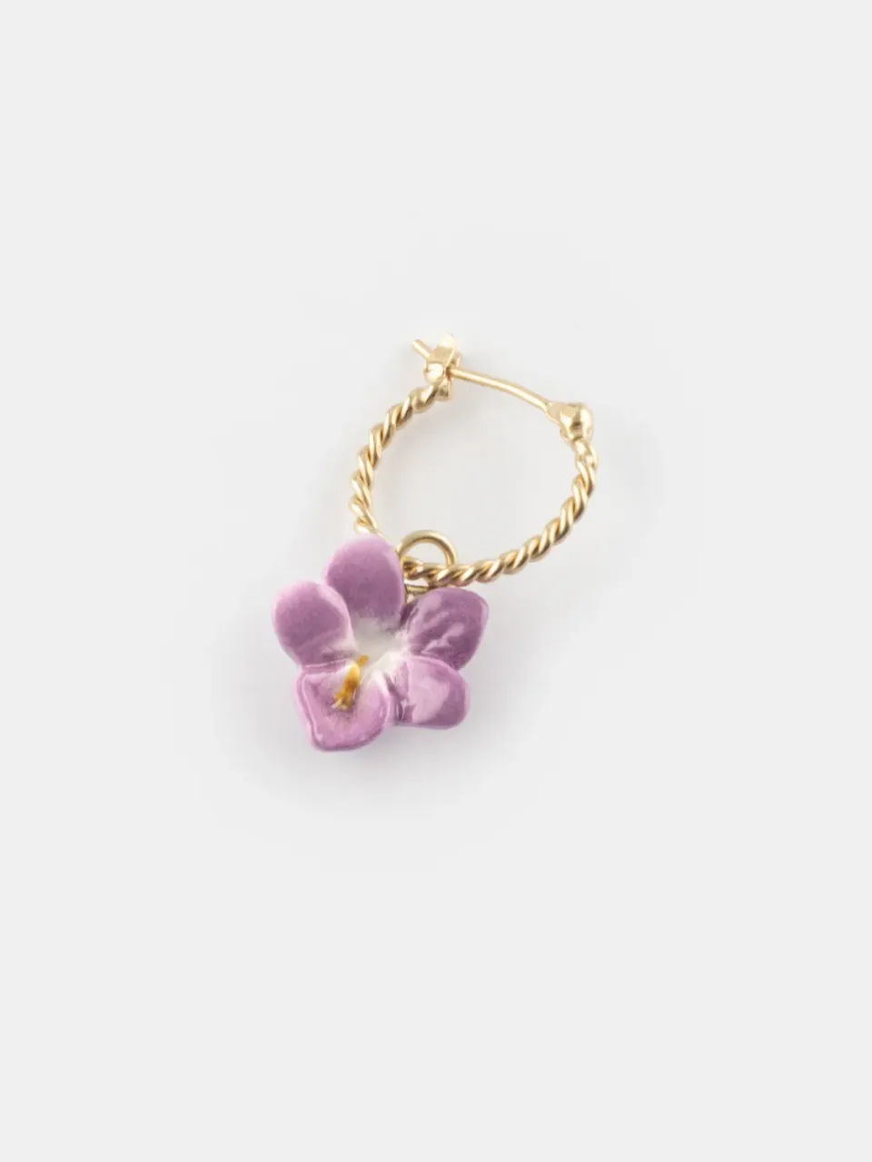 Nach Bijoux violette mini créole 2,7 cm à l'unité dorée