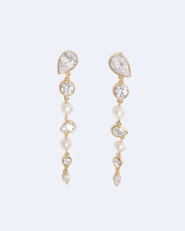 Completedworks Light of Past boucles vermeil perle zirconia