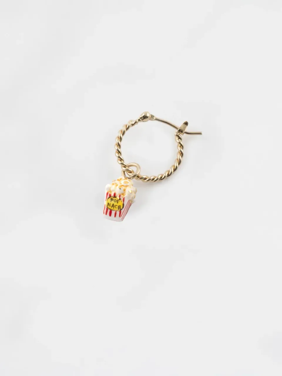 Nach Bijoux Mini créole pop-corn boucle d'oreille rouge