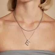 Astrid & Miyu E Initial Bold collier argenté initiale E