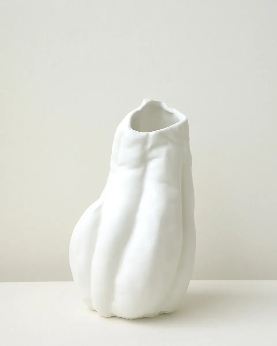 Completedworks Chrysalis vase medium blanc mat céramique