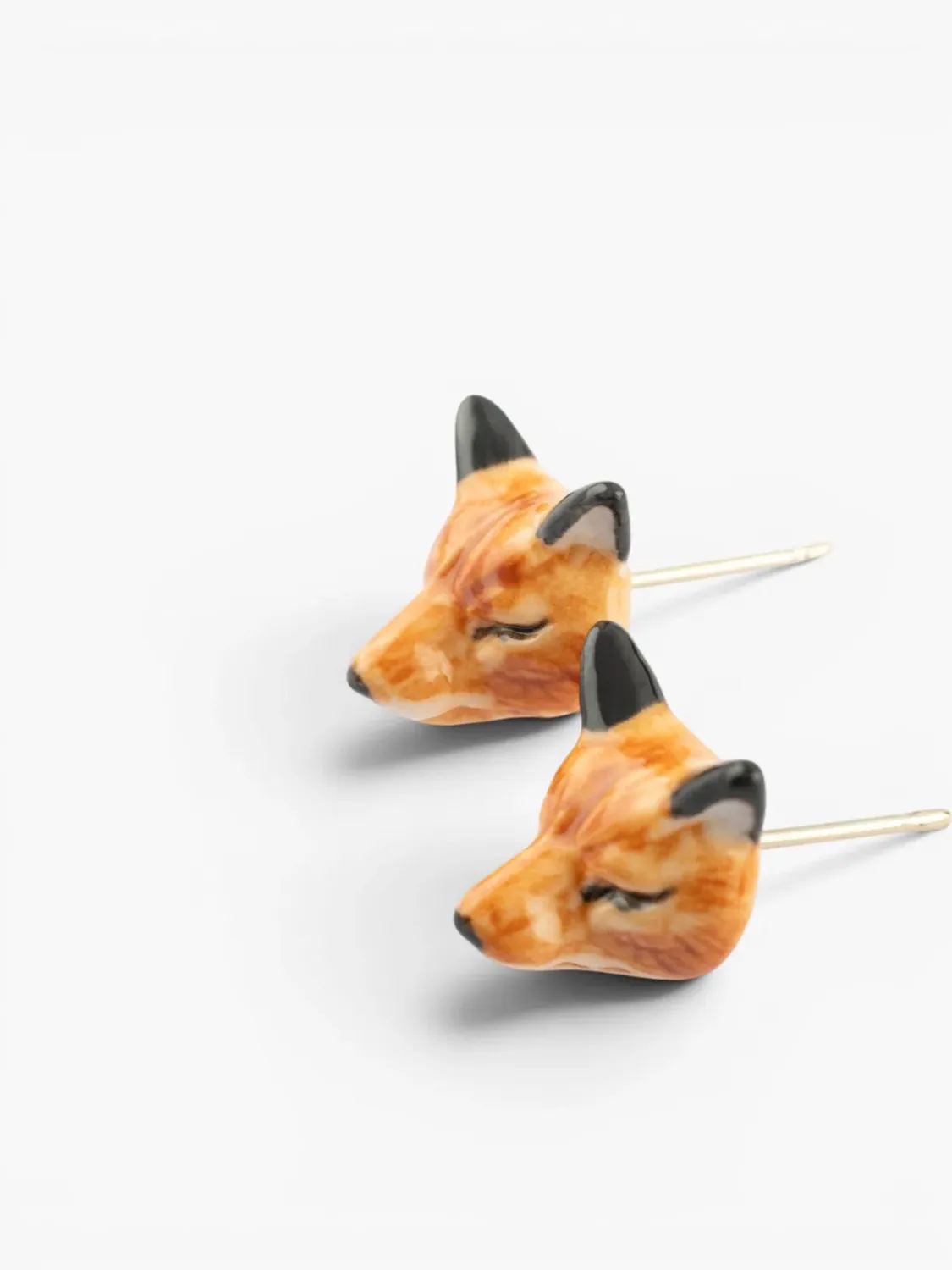 Nach boucles d'oreilles puces renard orange 1 cm