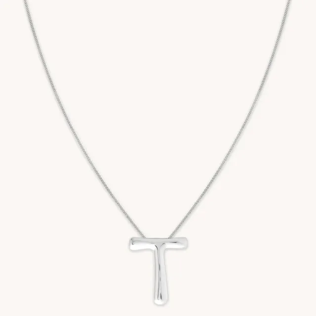 Astrid & Miyu T Initial Bold collier argent lettre T