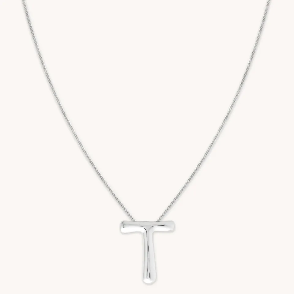 Astrid & Miyu T Initial Bold collier argent lettre T