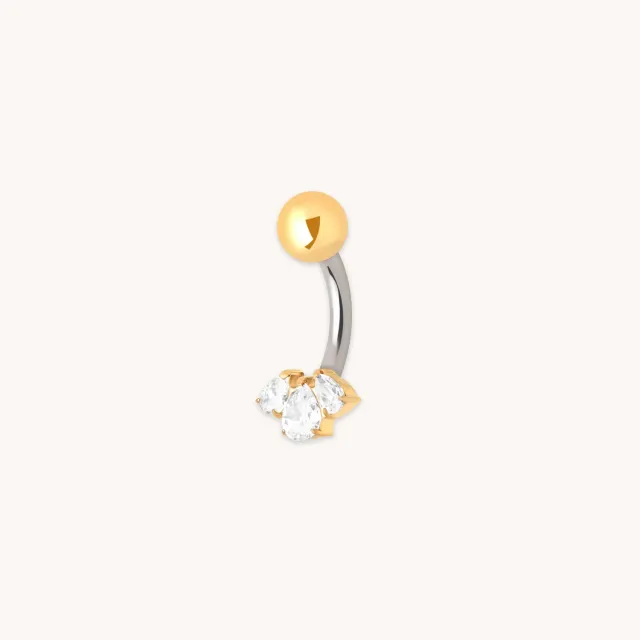 Astrid & Miyu Crystal Cluster piercing nombril doré