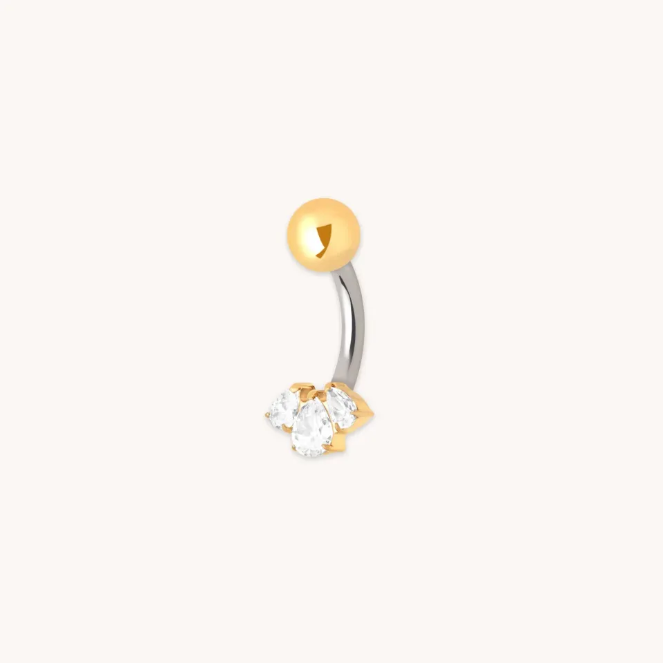 Astrid & Miyu Crystal Cluster piercing nombril doré