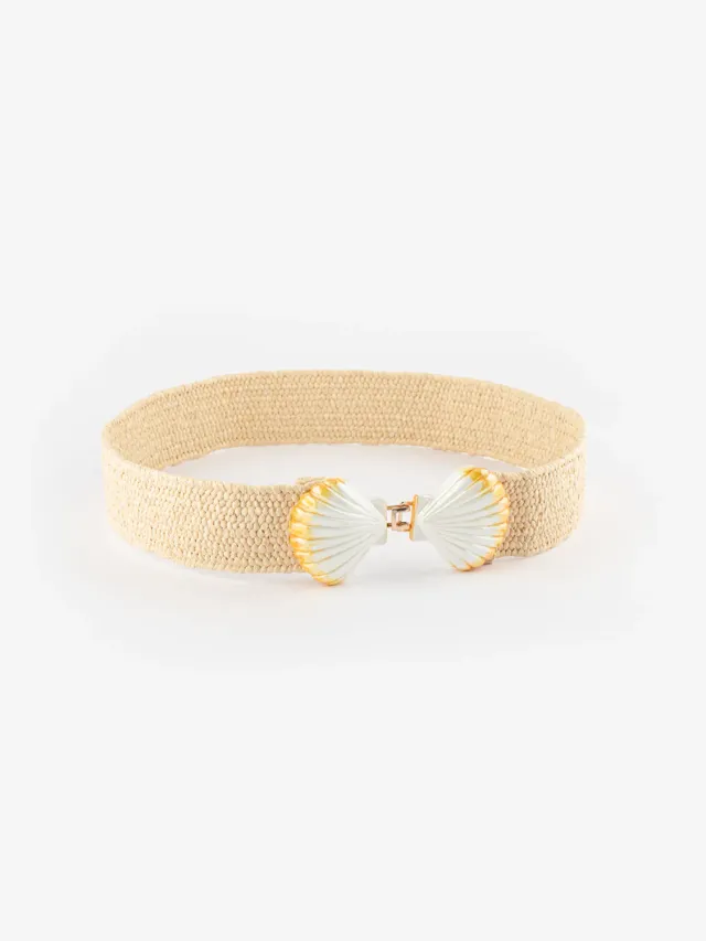 Nach Bijoux Poésie ceinture élastique raphia 4 cm