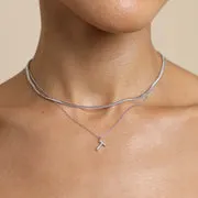 Astrid & Miyu Initiale T collier pendentif pavé argent