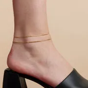 Astrid & Miyu Essential Curb bracelet cheville plaqué or