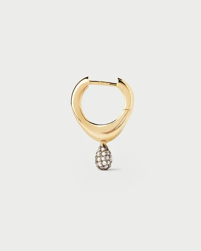 PDPAOLA Pavé Lava mono boucle argent 10 mm