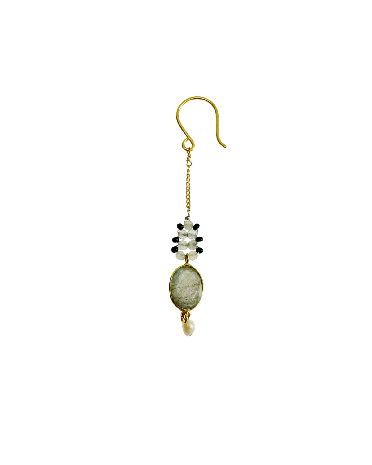 Le Fourbi de Capucine P10 boucles d'oreilles labradorite perle