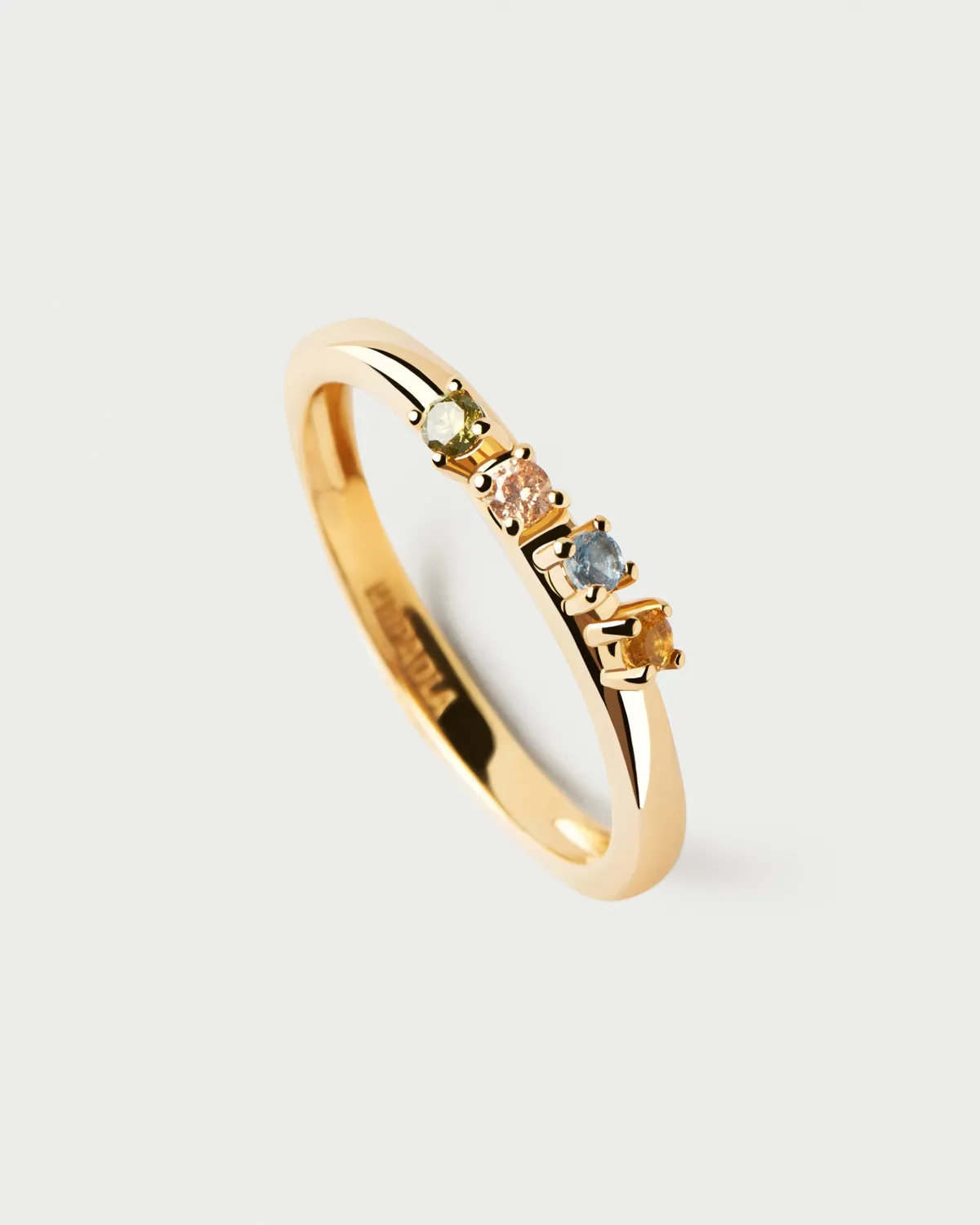 PDPAOLA Rainbow Wing bague zirconias multicolore dorée