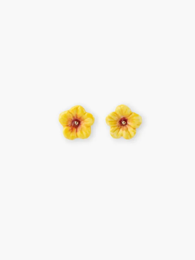 Nach Bijoux Mini hibiscus jaunes boucles d'oreilles puces