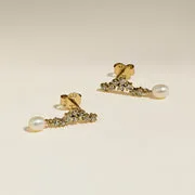 Astrid & Miyu Scalloped Crystal boucles dorées cristal