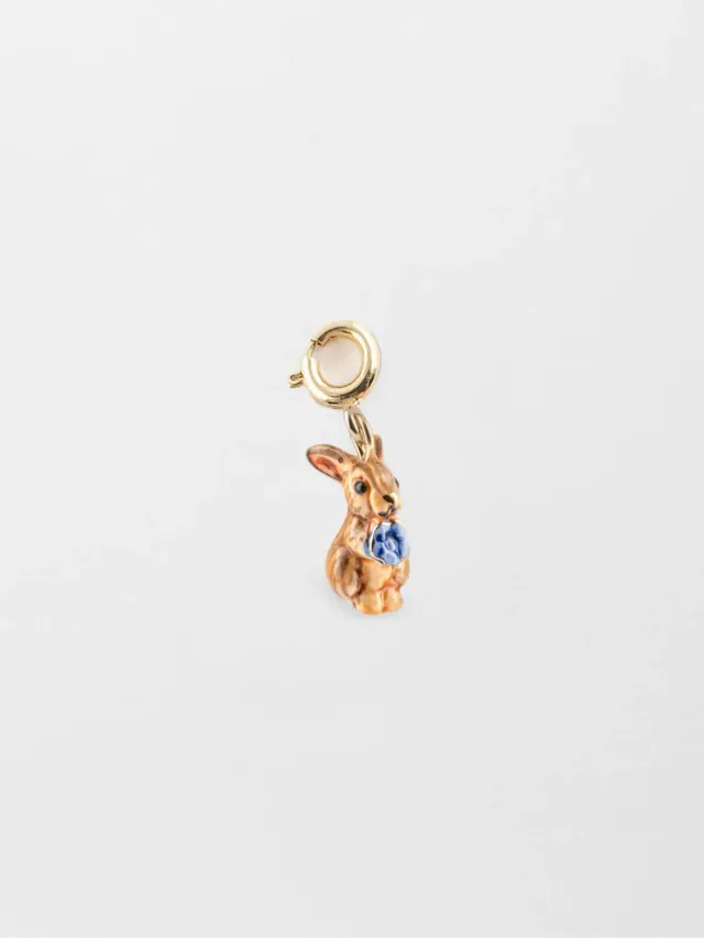 Nach Mix & Match Charms lapin breloque marron 1 cm