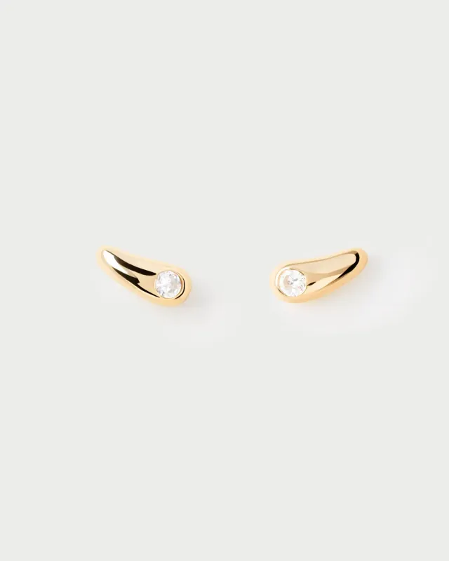 PDPAOLA Serena puces d'oreilles zircone blanche 9,4 mm