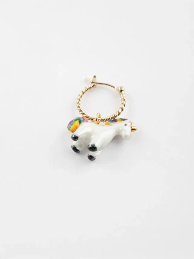 Nach Bijoux licorne mini créole blanche 1,5 cm