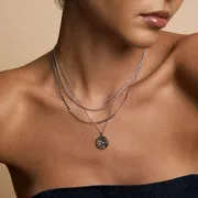 Astrid & Miyu Illusion Double Chain collier argent double