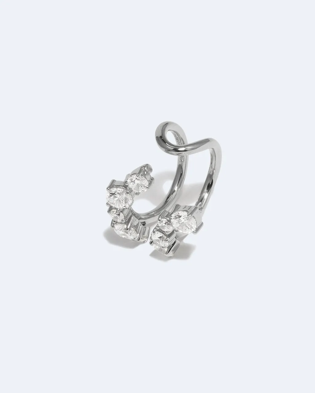 Completedworks Myth bague ouverte zircon argent taille L