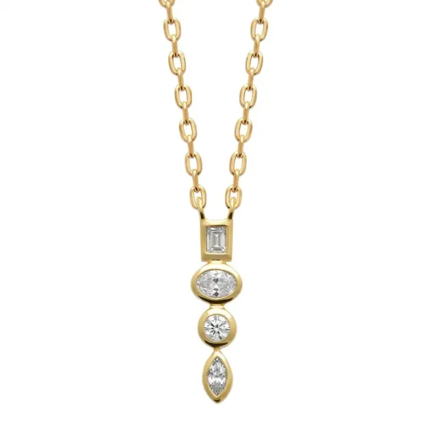 Nao de Paris 4 Lumières collier plaqué or zirconiums