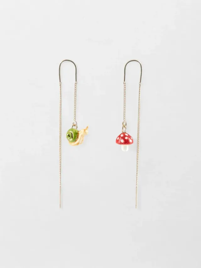 Nach Bijoux champignon escargot boucles longues 6,6 cm