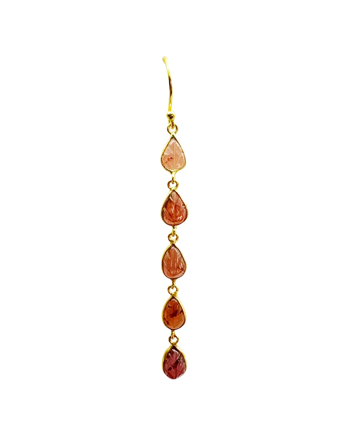 Le Fourbi de Capucine G25 boucles d'oreille grenat 7,5 cm
