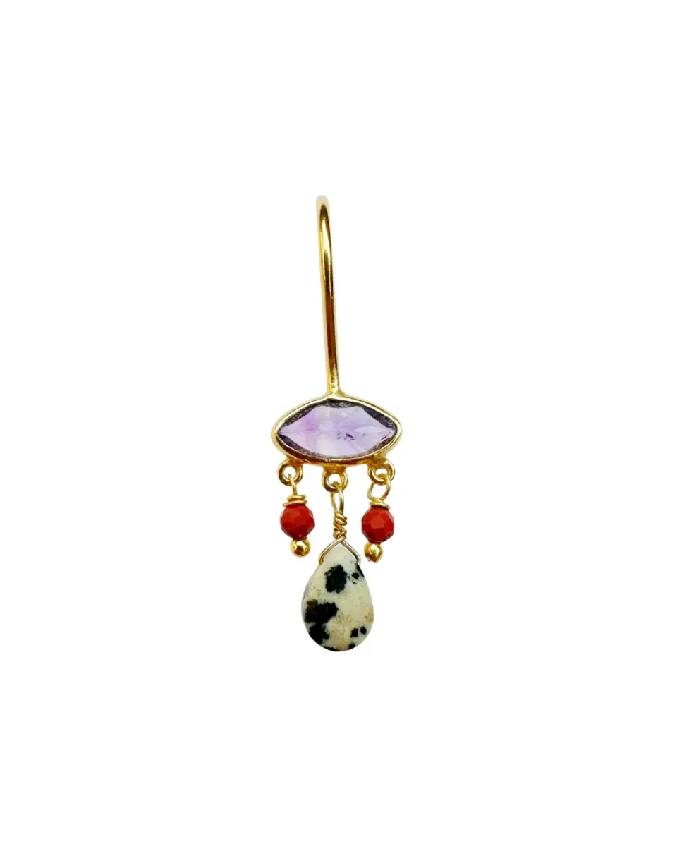 Le Fourbi de Capucine P56 boucles d'oreilles jaspe améthyste