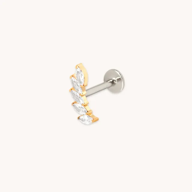 Astrid & Miyu Curved Marquise piercing titane doré