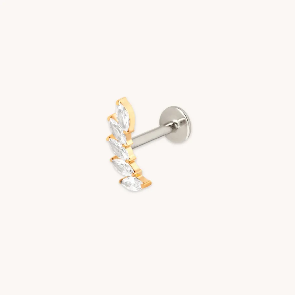 Astrid & Miyu Curved Marquise piercing titane doré