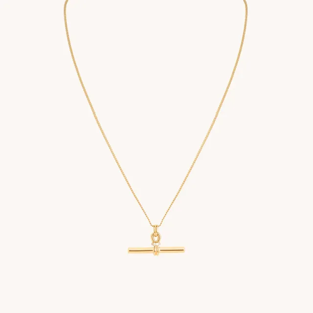 Astrid & Miyu Hardware T-Bar pendentif collier doré barre