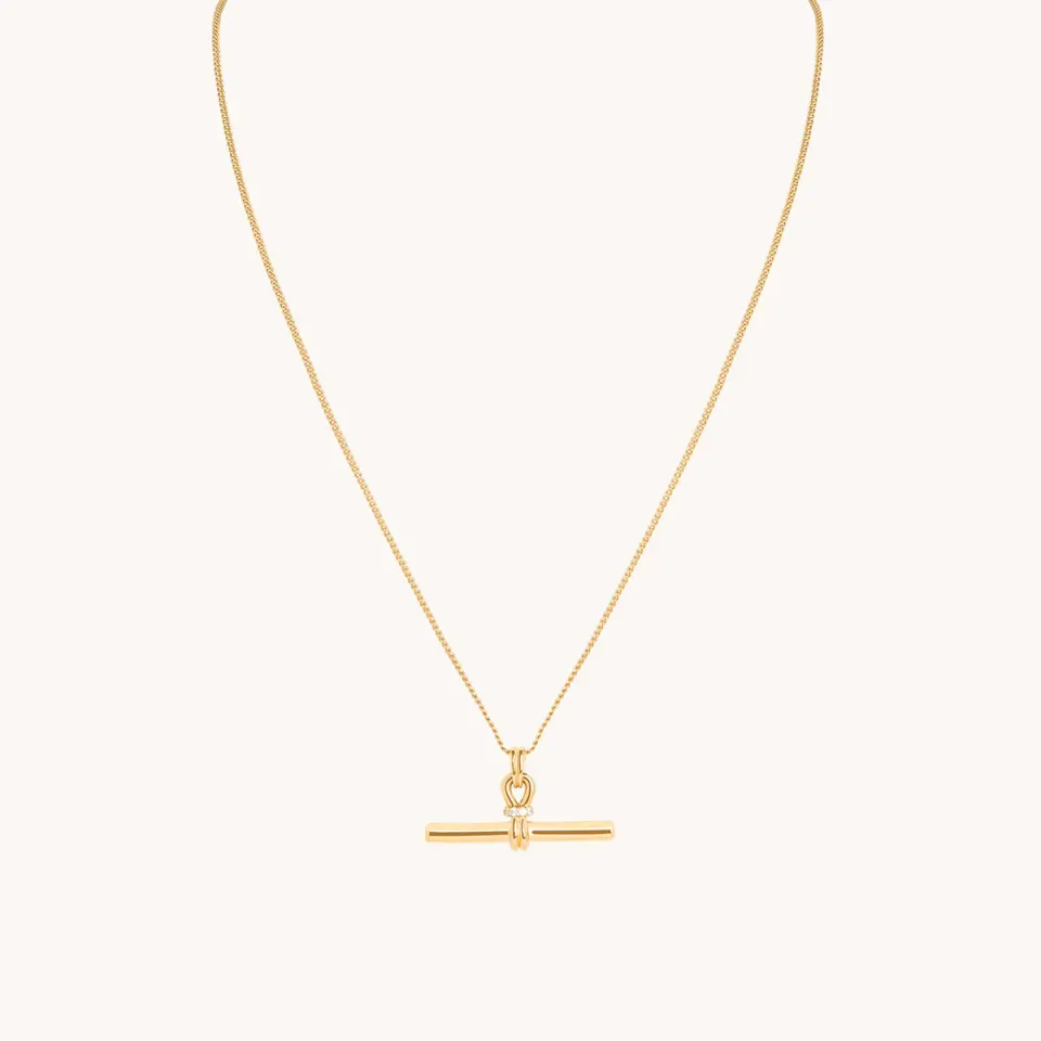 Astrid & Miyu Hardware T-Bar pendentif collier doré barre