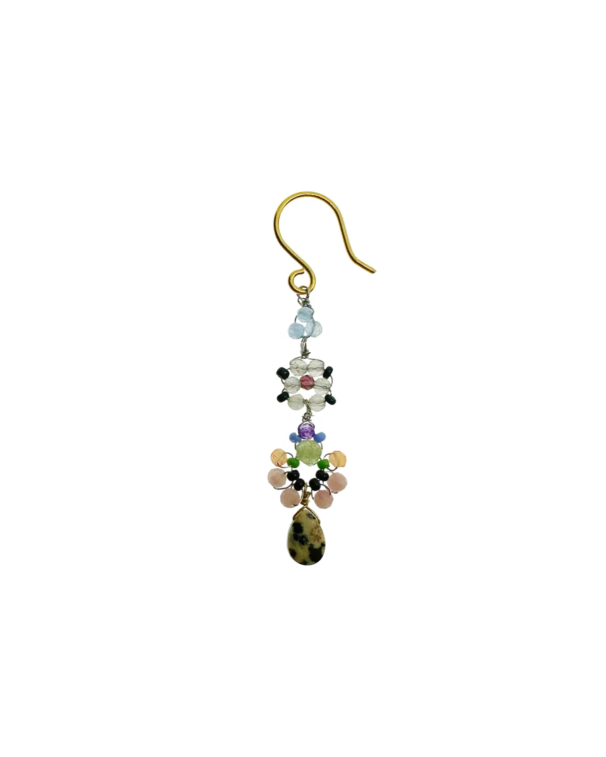 Le Fourbi de Capucine P26 boucles d'oreilles laiton doré labradorite