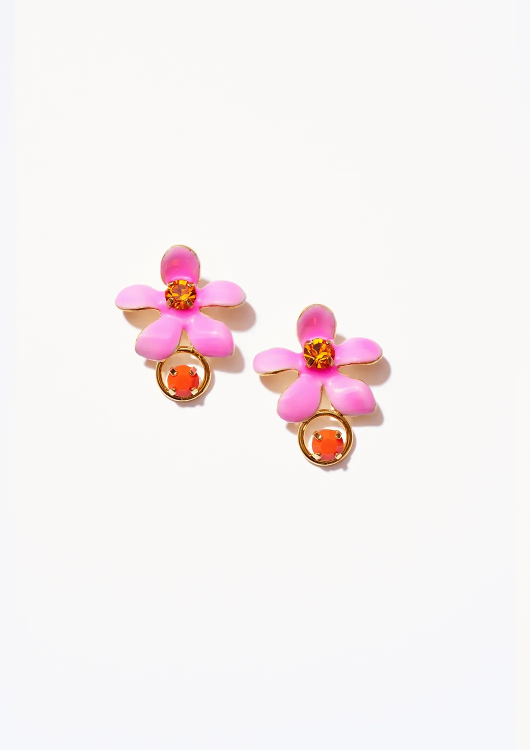 Philippe Ferrandis Ischia boucles fleurs perles émail blanc