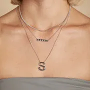 Astrid & Miyu S Initial Bold collier argent initiale S