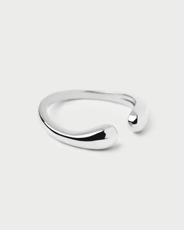 PDPAOLA Crush bague argent rhodié 4 mm