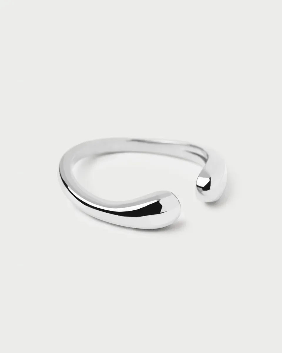 PDPAOLA Crush bague argent rhodié 4 mm