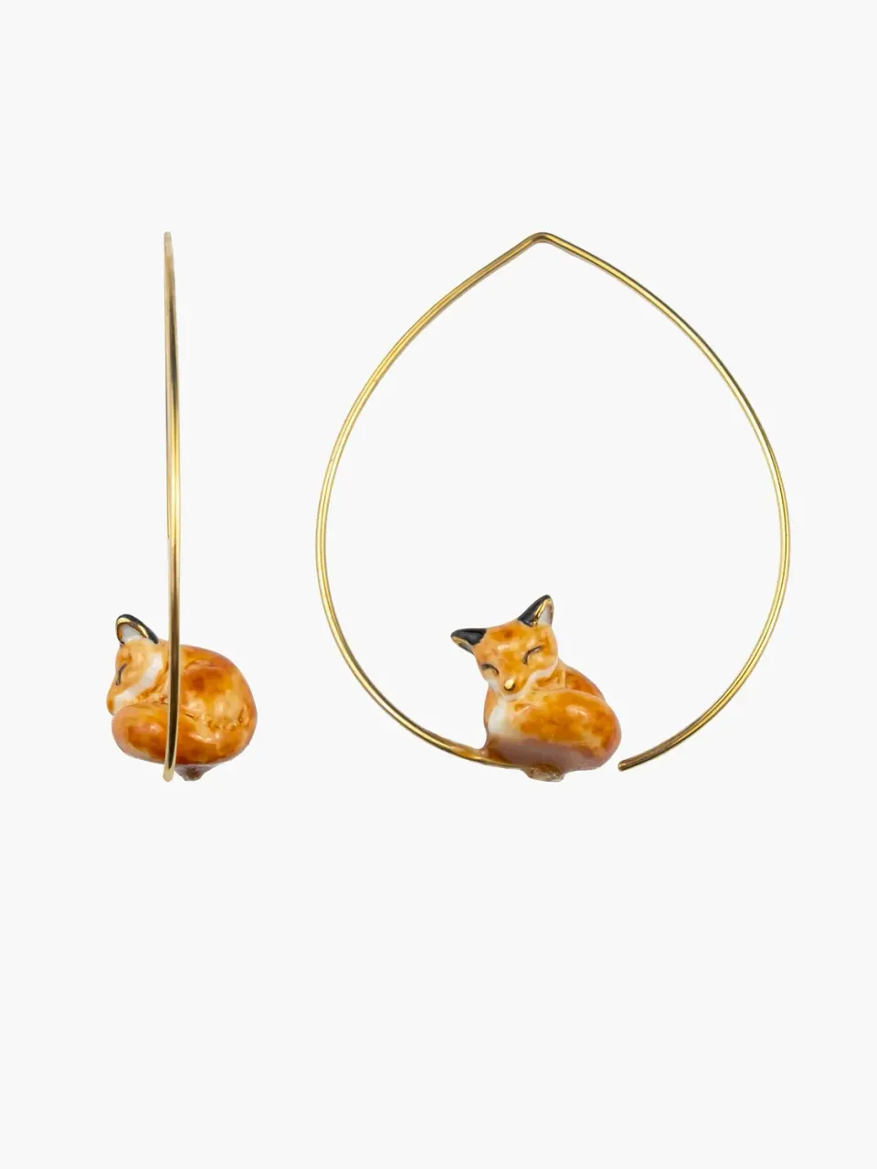 Nach Bijoux moyennes créoles renard endormi boucles d'oreilles