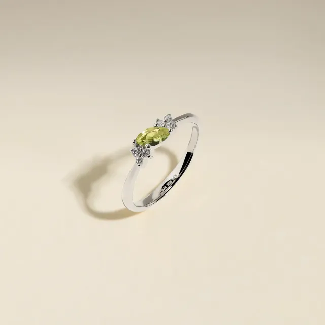Astrid & Miyu Peridot August Milestone bague or blanc