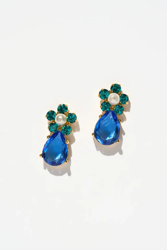 Philippe Ferrandis Castiglione boucles clous bleu vert