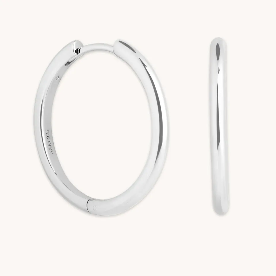 Astrid & Miyu Essential Large Hoops créoles argent