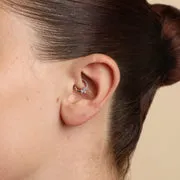 Astrid & Miyu Topaz Marquise Fan anneau daith or blanc