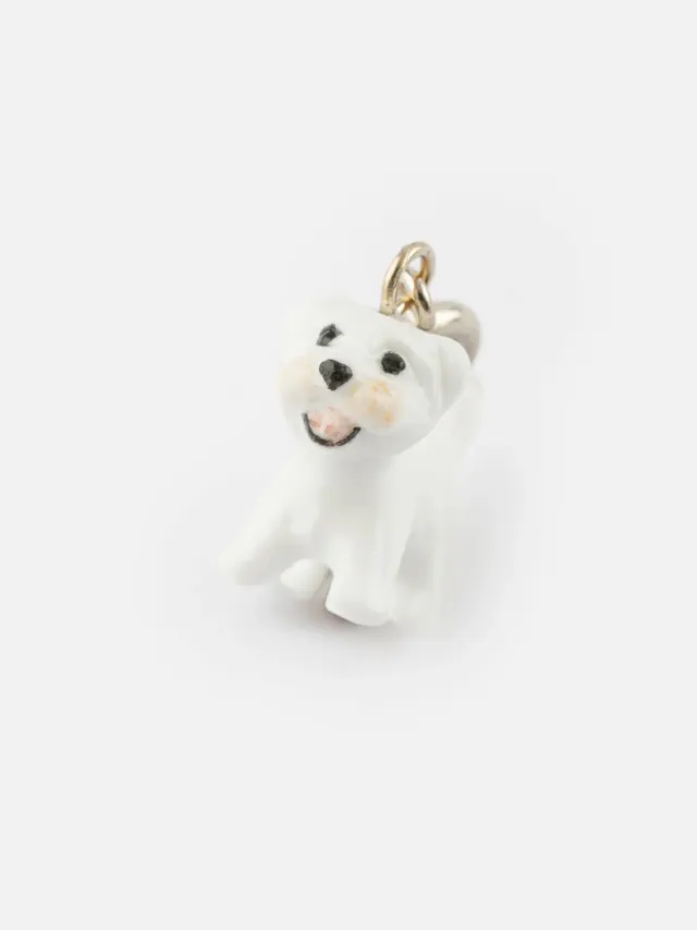 Nach Bijoux charm's chien coton de Tulear charms porcelaine