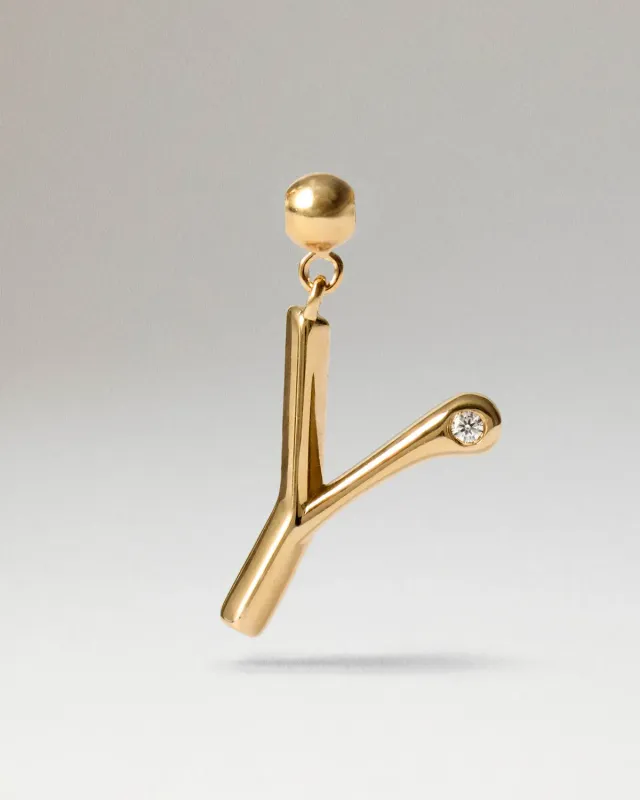 PDPAOLA Initial Y charm zircone doré 18 mm