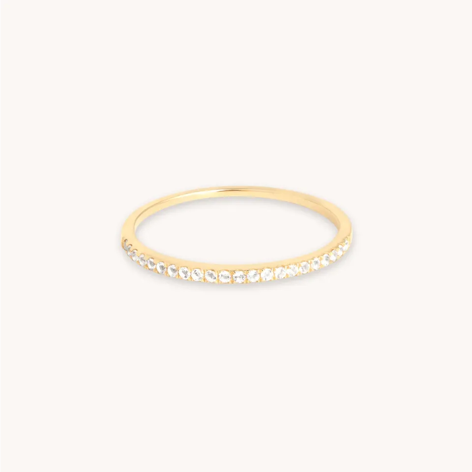 Astrid & Miyu Topaz Eternity bague topaze or massif